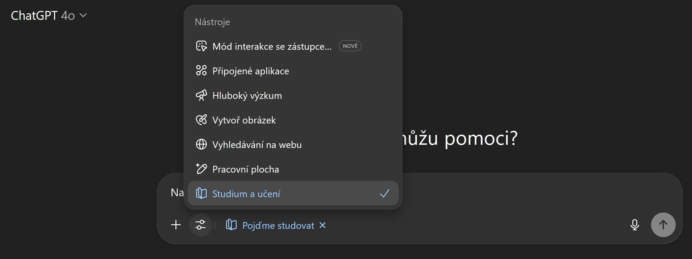 Výběr v nástrojích